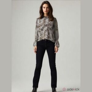 Veronica M Brown and Blue Blouse